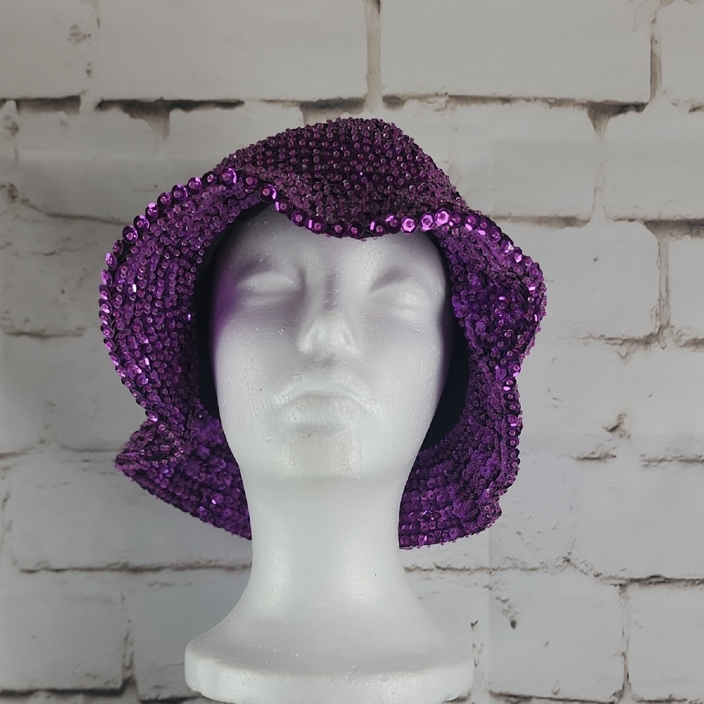 Sequin Purple Women's Hat - Picture 2 of 5